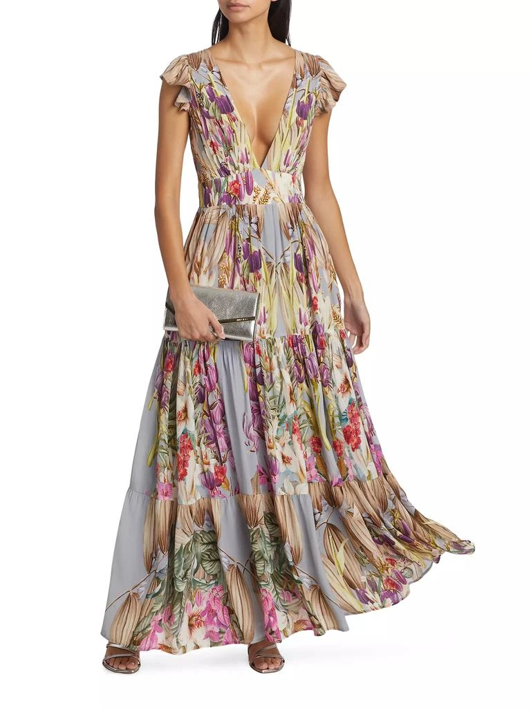 Carolina K Eterna Mila Plunge Floral Maxi Dress 2