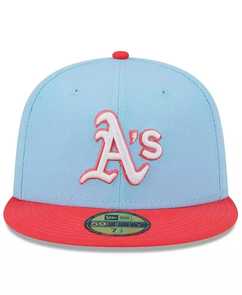 New Era Men's Light Blue, Red Oakland Athletics Spring Color Two-Tone 59FIFTY Fitted Hat 2
