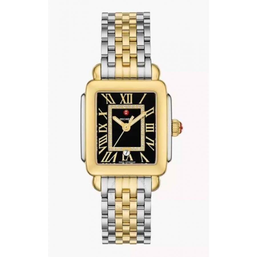Michele Deco Madison Quartz Black Dial Ladies Watch MWW06G000045
