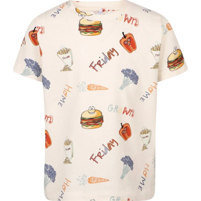 NAME IT® Home grown veggies print organic t shirt in off white 1
