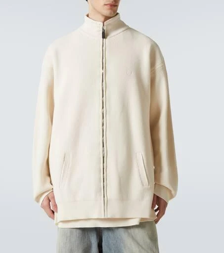 Balenciaga Logo cotton-blend zip-up cardigan 3