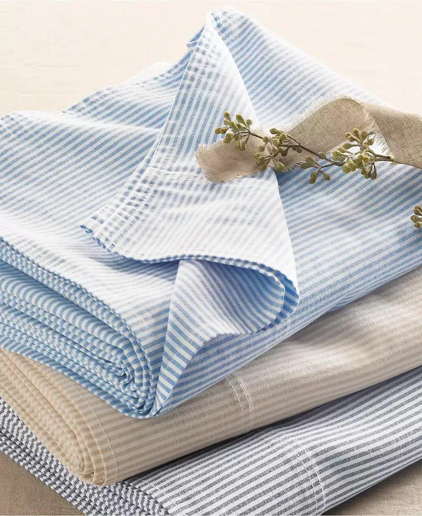 Lands
 End Cotton Oxford Stripe Bed Sheet Set 2