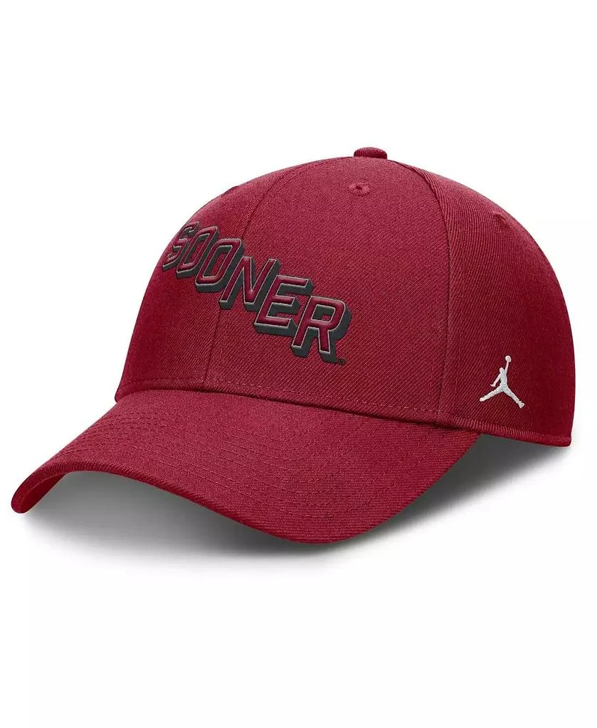 Jordan Men
s Crimson Oklahoma Sooners Slanted Primetime Rise Performance Adjustable Hat