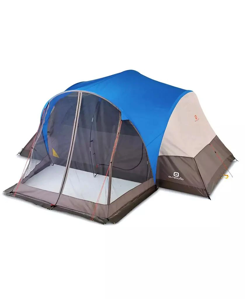 Outbound 8 Person 3 Season Easy Up Camping Dome Tent with Rainfly 
Porch, Blue