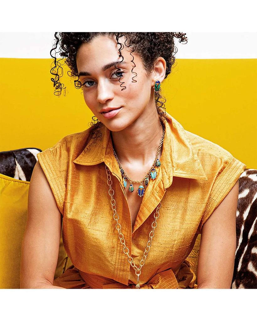 Capucine De Wulf Multi Gemstone Scarab Family Charm Necklace, 16-18" 5