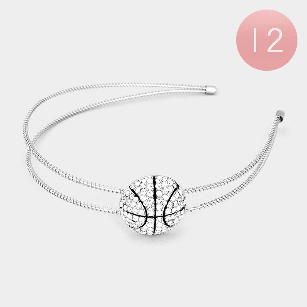 FASHNZFAB 12PCS - Crystal Pave Basketball Headbands