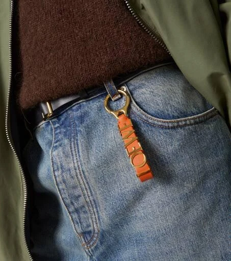 Loewe Logo leather bag charm 2