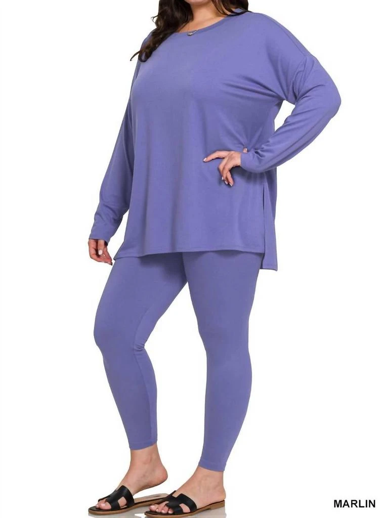ZENANA Zenana - Long Sleeve Microfiber Pant Set