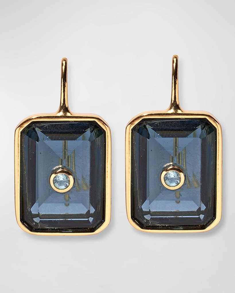 Lizzie Fortunato Tile 24K Gold Plated Topaz Drop Earrings in Denim 1
