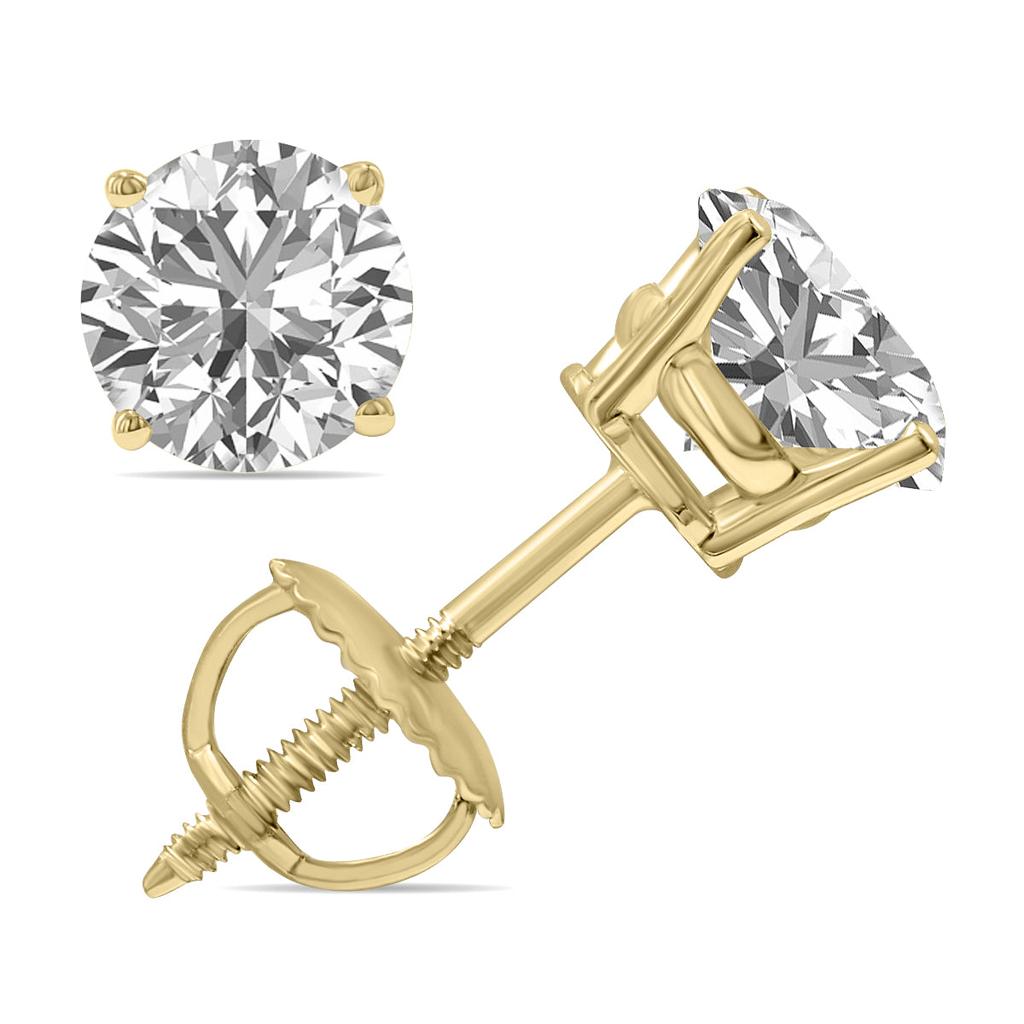 SSELECTS Igi Certified 2 Carat Tw Lab Grown Diamond Solitaire Earrings In 14K Yellow Gold