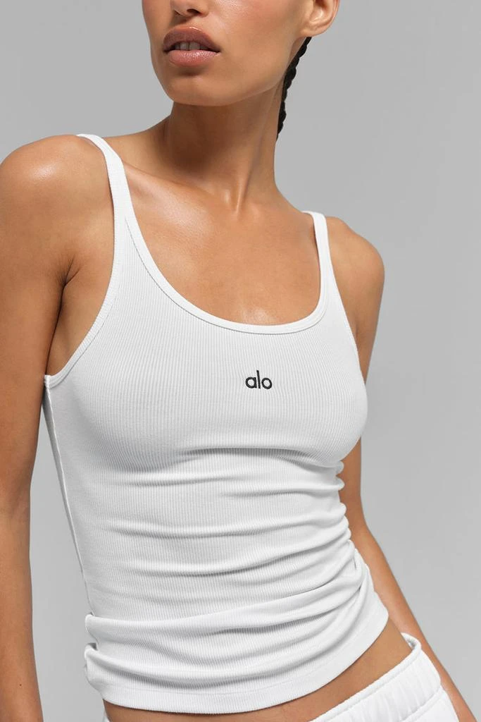 Alo Ribbed Prosper Tank - White 2