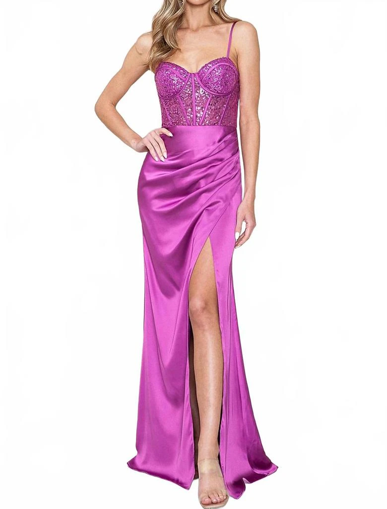 slim fit dress slacks Exquisite Long Blue Mermaid Glitter Strapless Corset Prom Dress with Slit