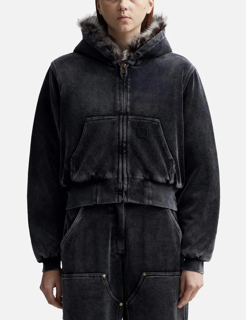 Alexander Wang Zip-Up Hoodie in Velour 1
