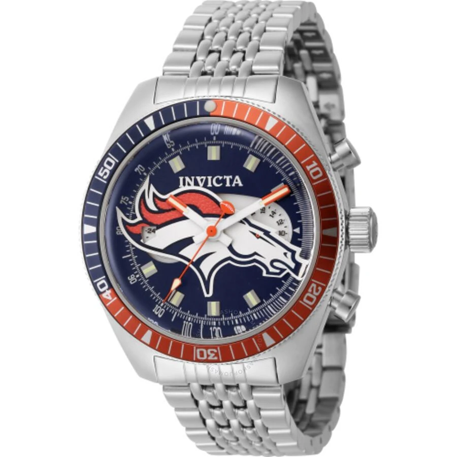 Invicta Invicta Nfl Denver Broncos World Time GMT Quartz Blue Dial Men's Watch 45006 1