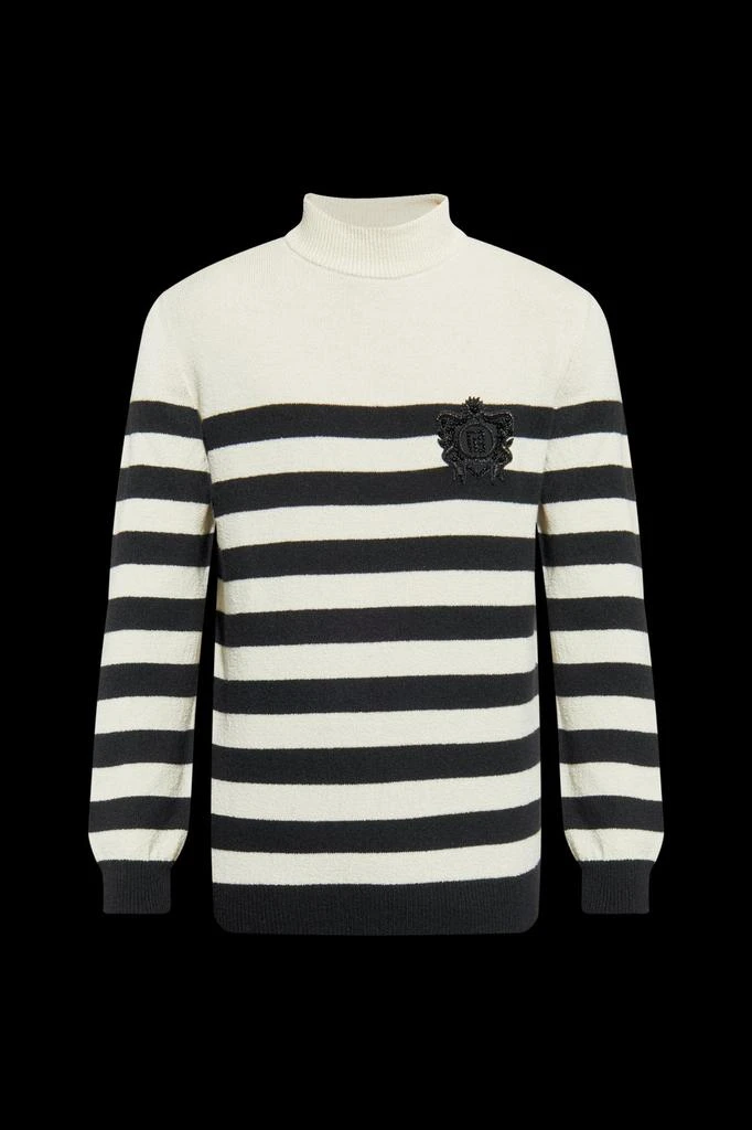 Balmain Balmain Logo Patch Striped Jumper 1
