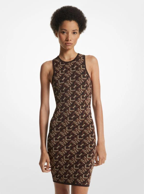 michael_kors Empire Signature Logo Jacquard Tank Dress 3