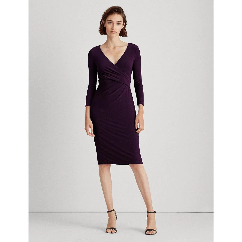 Ralph Lauren 3/4-Sleeve Ruched Jersey Dress 1