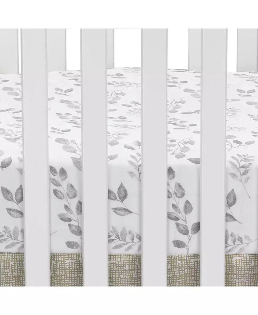 Lambs 
Ivy Baby Painted Forest White/Gray Watercolor Leaf Print Fitted Crib Sheet 2