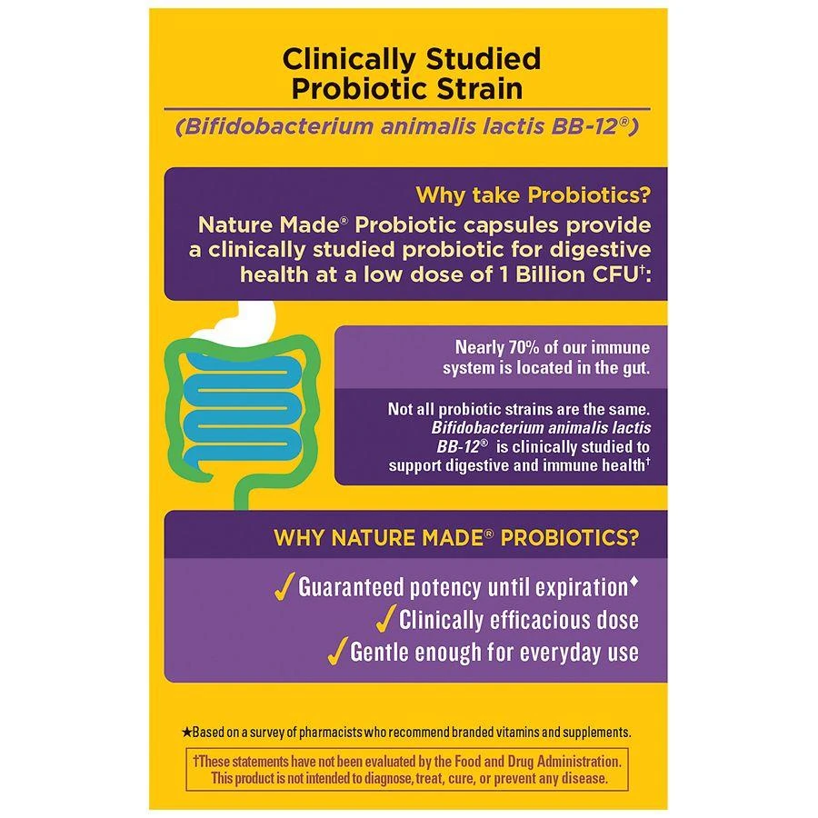 Nature Made Probiotic Capsules 1 Billion CFU From Live Cultures 5