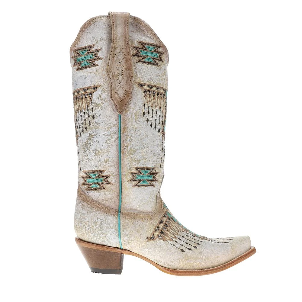Corral Boots Embroidered Southwest Snip Toe Pull On Cowboy Boots