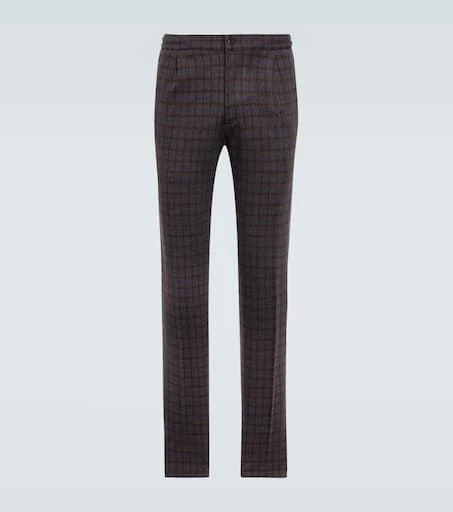 Kiton Checked wool chinos 1