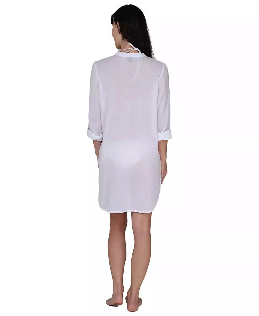 J Valdi Women's Button-Down Swim Shirt 3