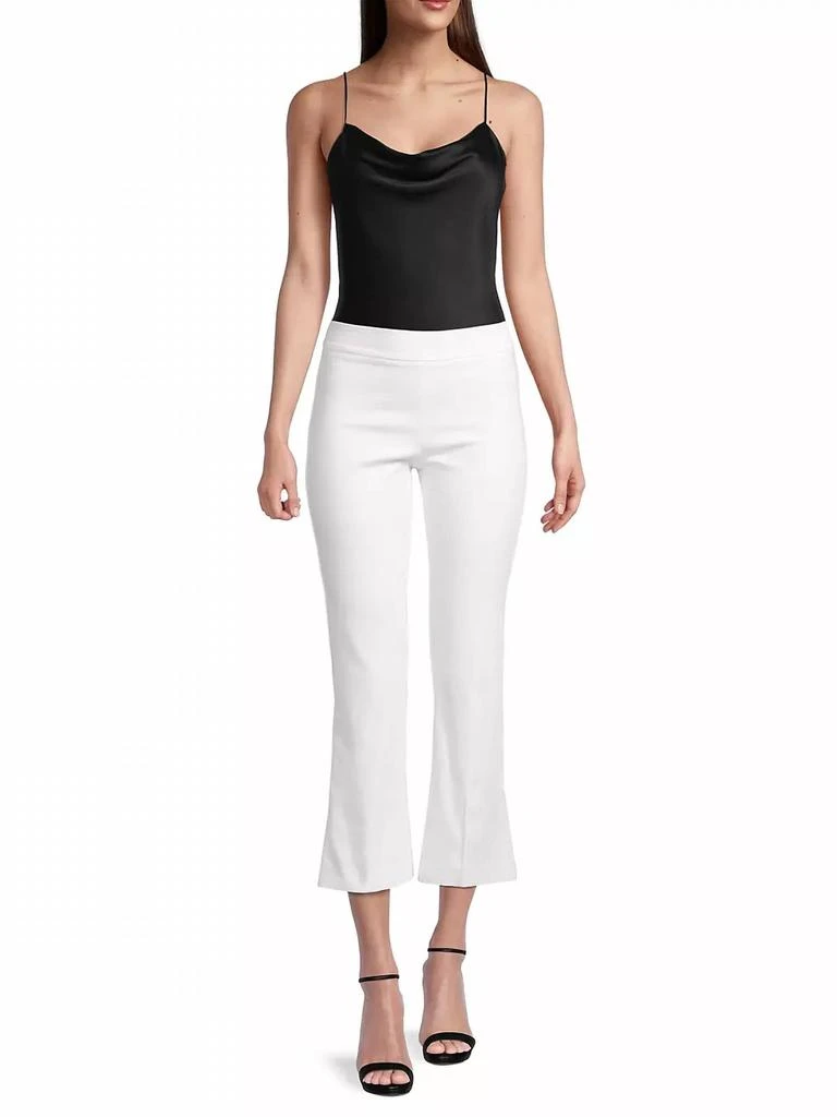 Avenue Montaigne Leo Ponti Jersey Crop Flare Pants In Off-White 4