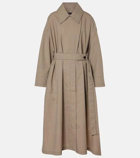 CO Checked wool-blend trench coat 1