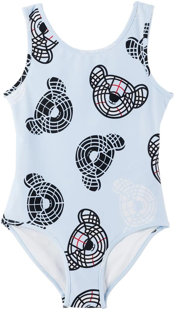 Burberry Kids Blue Thomas Bear One-Piece Swimsuit 1
