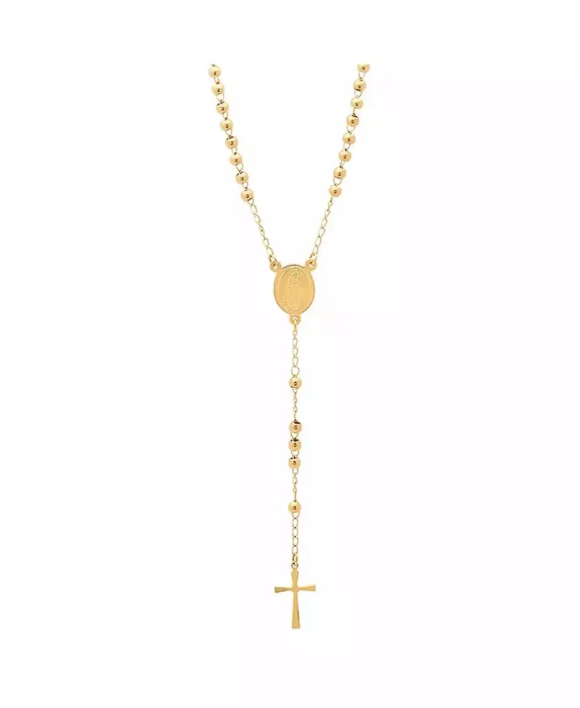 STEELTIME Ladies 18K Micron Gold Plated Stainless Steel Prayer Beaded Rosary