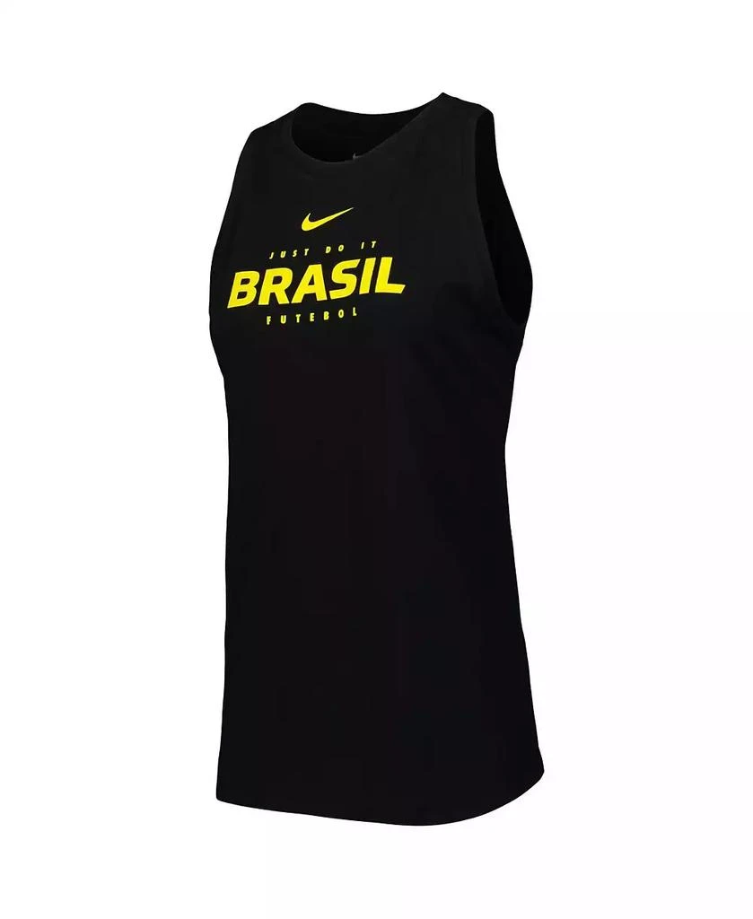 NIKE Women's Black Brazil National Team Lockup Tomboy Performance Tank Top 2