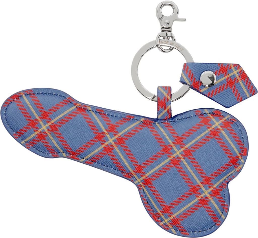 Vivienne Westwood Silver & Blue Flat Penis Keychain 2