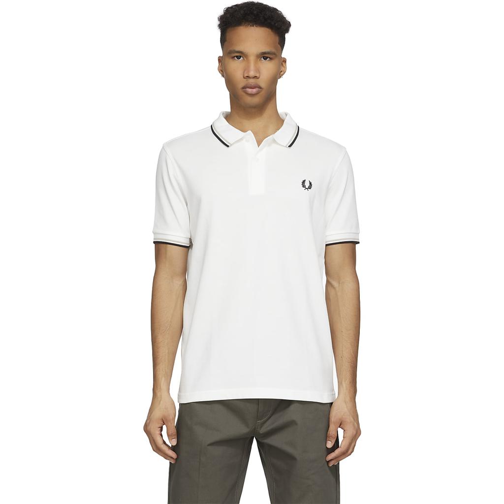 トップス FRED PERRY Ribbed Polo Shirt Fred Perry ribbed polo shirt in white | ASOS