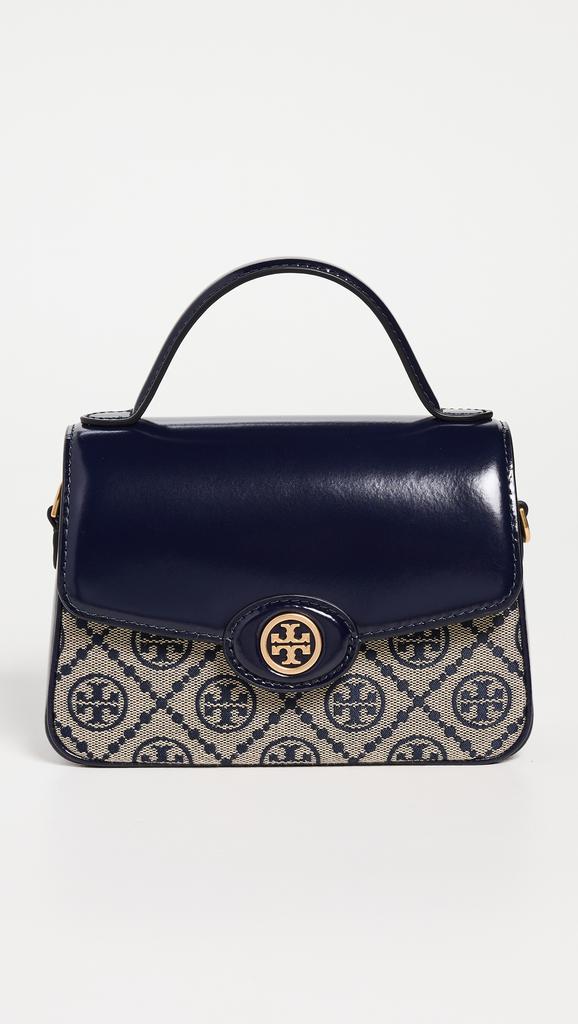 Tory Burch T Monogram Spazzolato Top Handle Satchel