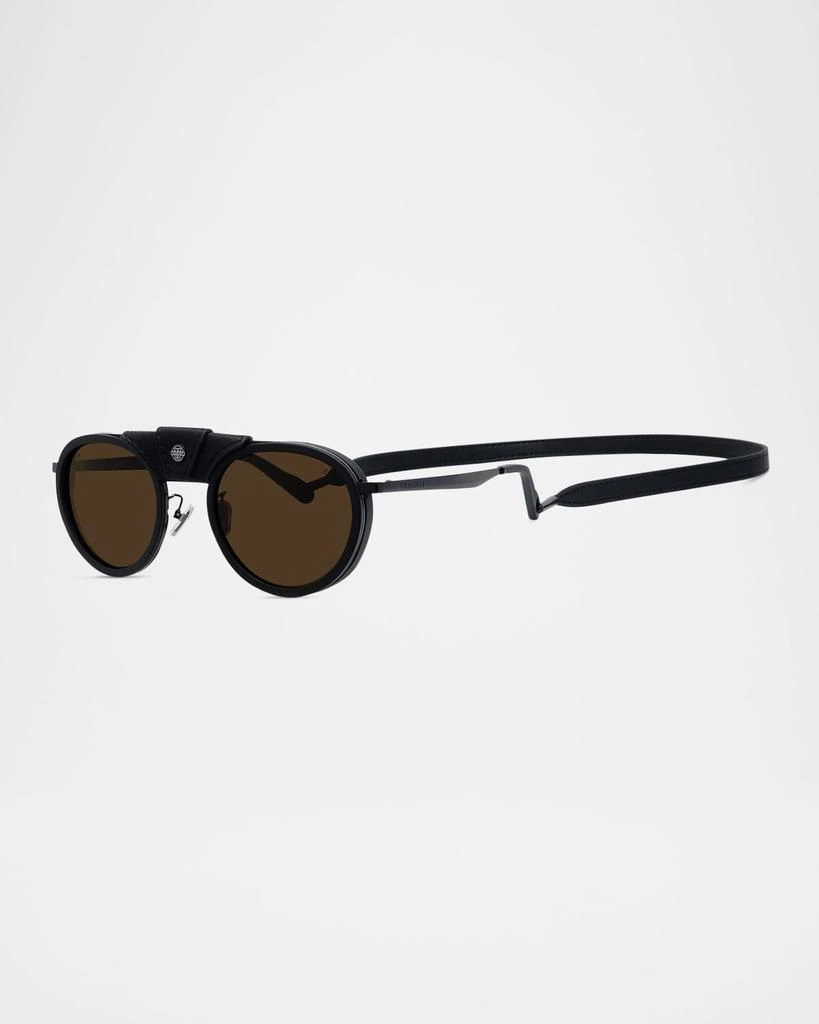Vuarnet Men's Glacier 02 Titanium Round Sunglasses with Side Shields and Cord 5