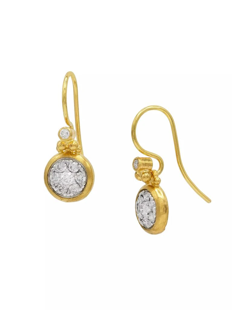 Gurhan Droplet 24K Yellow Gold, Sterling Silver, & Diamond Earrings 1