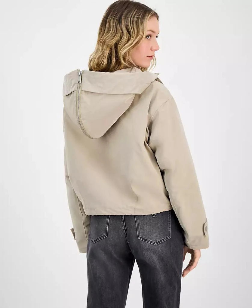 GUESS Women's Nora Cropped Hooded Utility Jacket 4