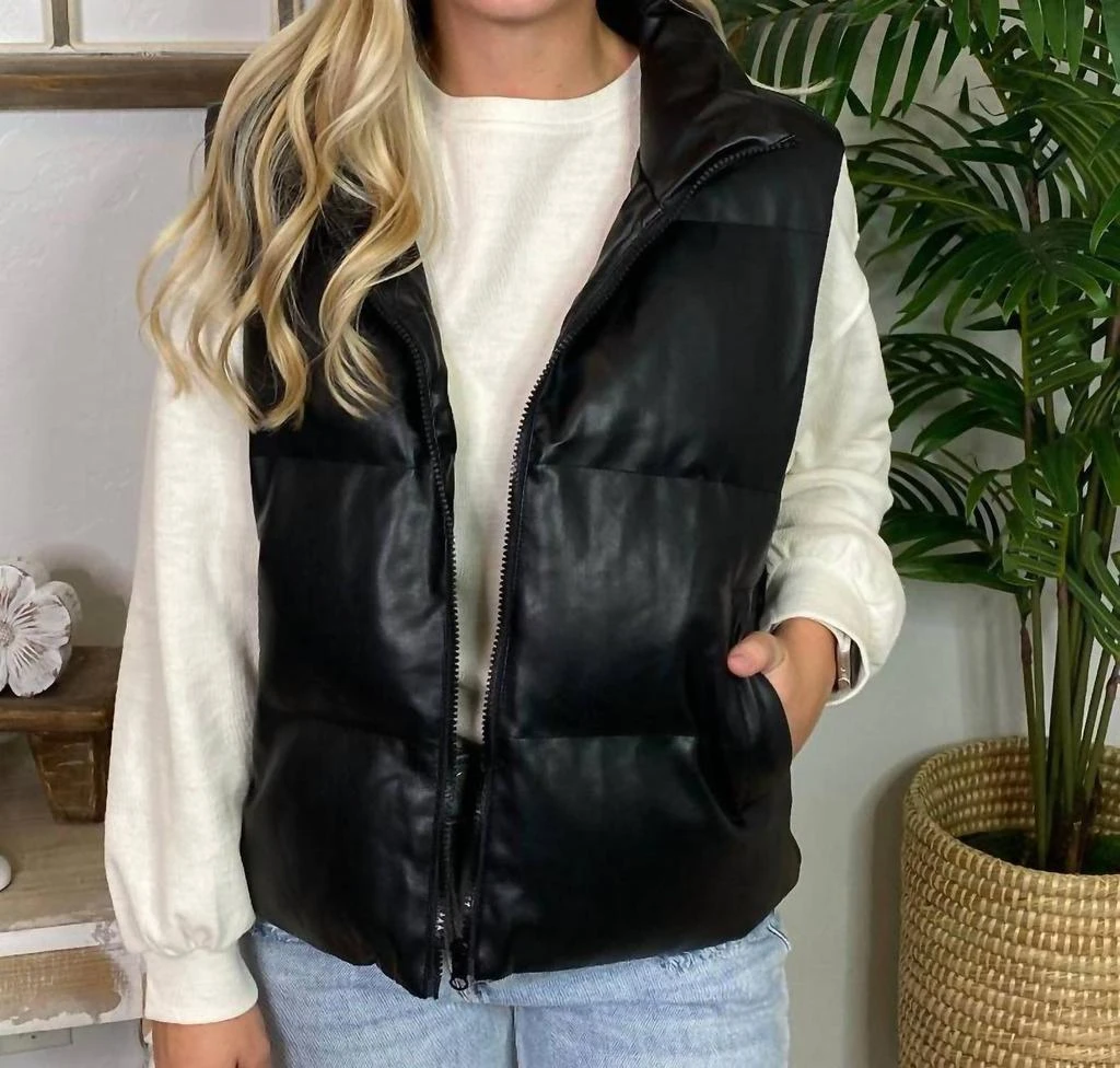 ee:some Ee:Some - Vegan Leather Puffer Vest