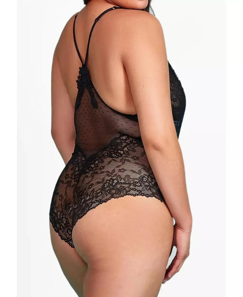 Hauty Plus Size 1 Piece Lace Lingerie Teddy with Crisscross Cup Detail 2