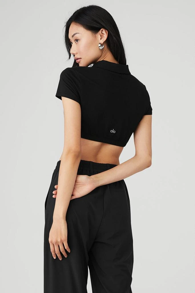 Alo Cropped Prestige Polo - Black 2