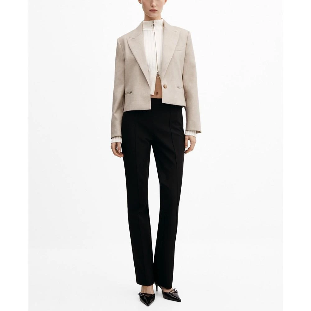 Mango Women's Button Detail Cropped Blazer 1