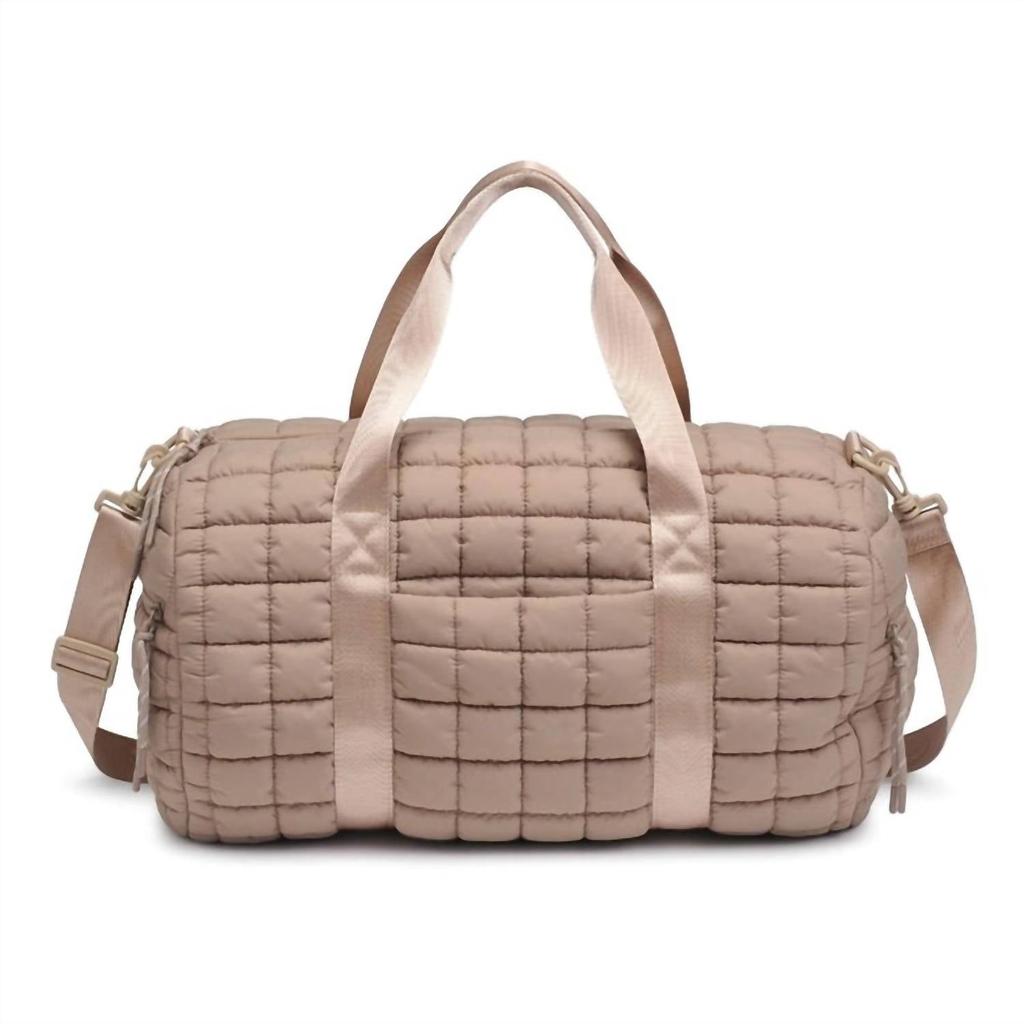 Urban Expressions Women's Quilted Puffer Duffel Bag In Beige