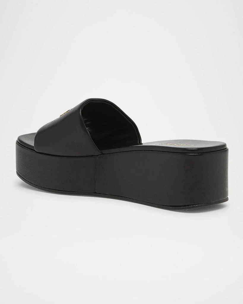 Versace Tag Platform Lambskin Leather Mules 4