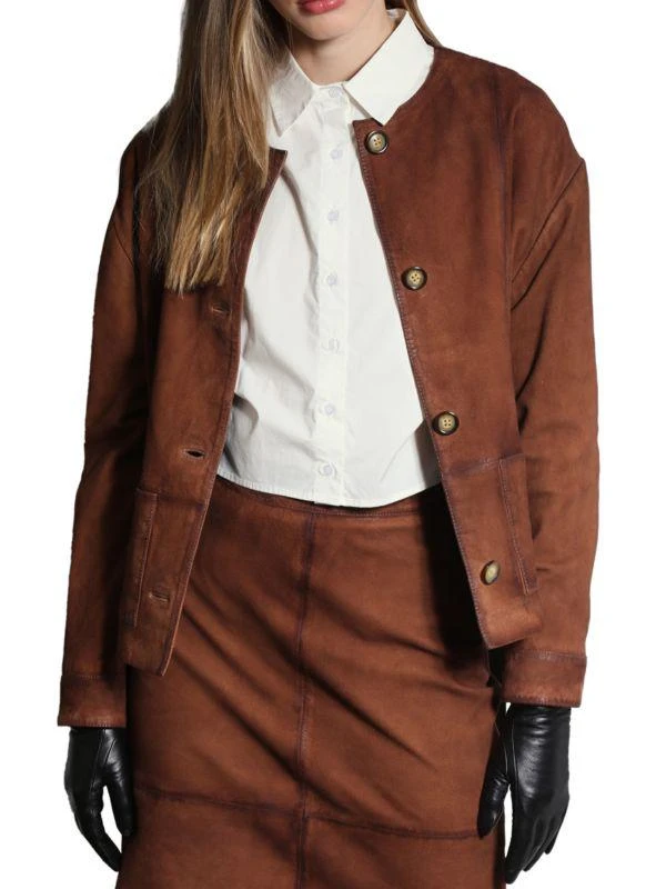 Walter Baker Palmer Collarless Suede Jacket 1