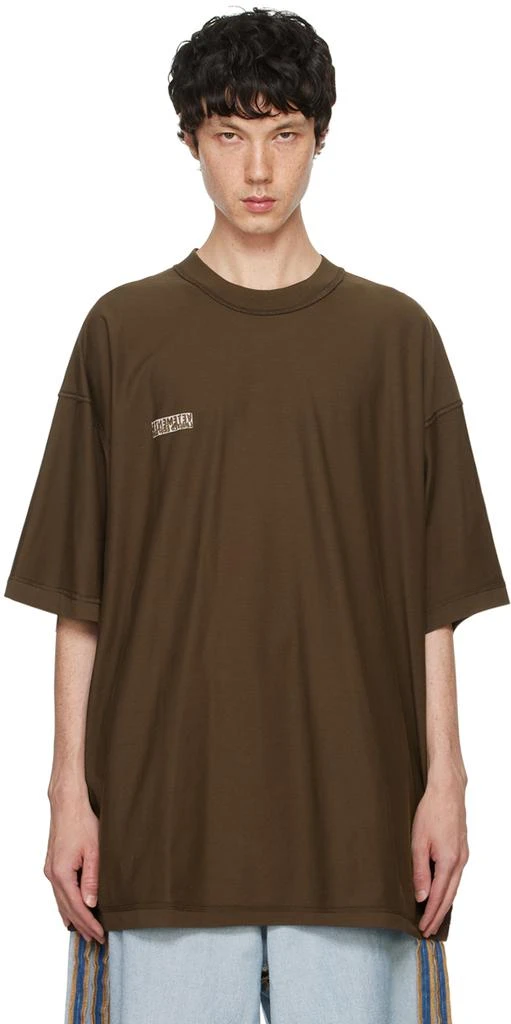 Vetements Brown Inside Out Label T-Shirt 1