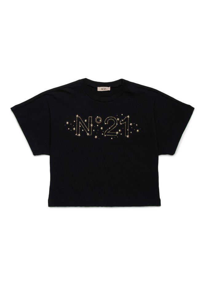 N°21 N°21 Kids Logo Embellished Crewneck T-Shirt