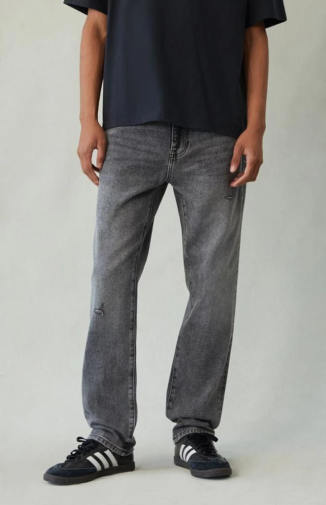PacSun Cade Straight Jeans Ripped Black Wash 1
