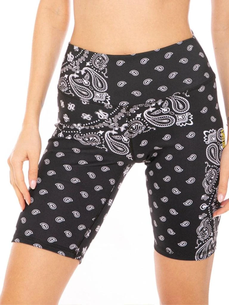 Mc2 Saint Barth Biker Shorts Black Bandana All-over Print 1