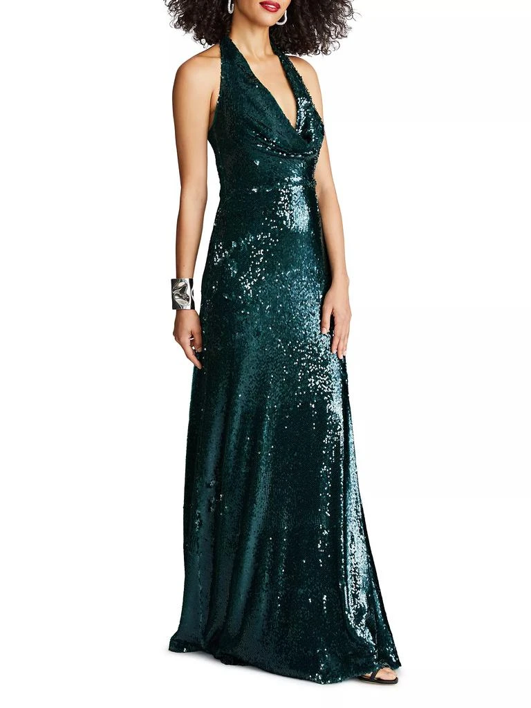 HALSTON Tova Sequin Halterneck Gown 4
