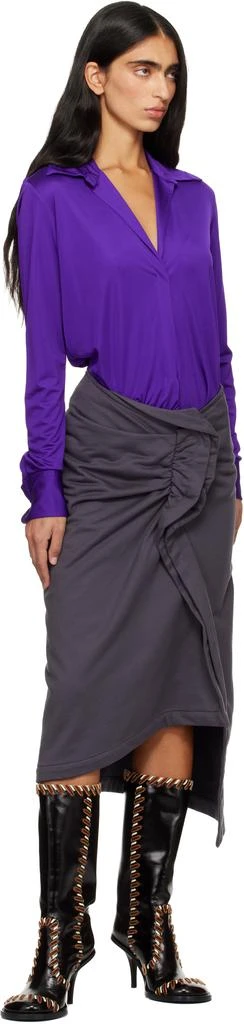 Dries Van Noten Purple Satin Shirt 5